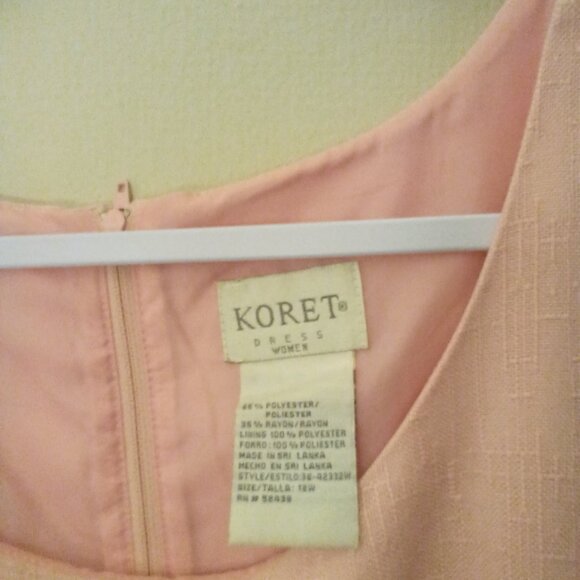 Koret Dress Women 18W Sleeveless Career Classic Pink - Picture 9 of 15